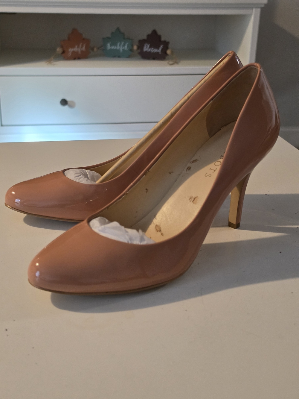 Talbots Nude Patent Leather Pointed-Toe Pumps - Women
